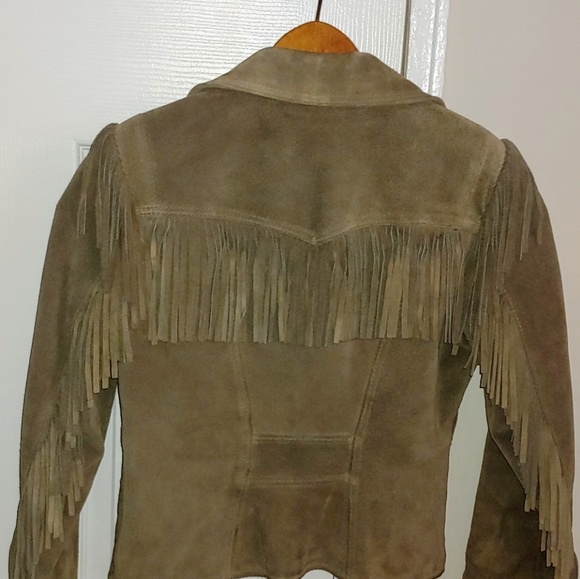 🍁Vintage 1960s🍁Suede Fringe Biker Jacket - Picture 2 of 7